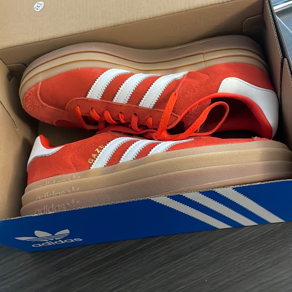 Adidas Gazelle Bold Bright Red Size 6.5 W